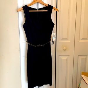 Sleeveless belted sheath dress, new